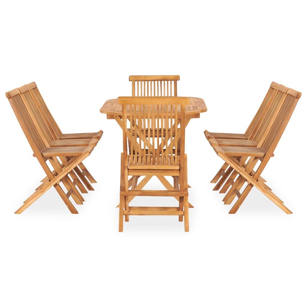 Vidaxl - Ensemble à manger d'extérieur pliable 9 pcs Bois solide de teck vidaXL 3059969 - Imagen 2
