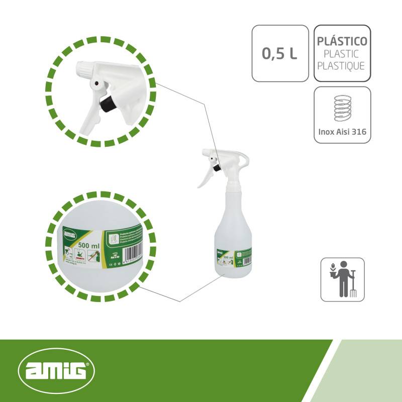 Pulvérisateur pour produits chimiques  2080 - 0,5 l - Polyéthylène - Blanc | Amig - Image 5
