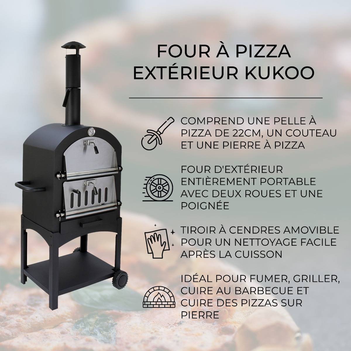 Monstershop - Four à Pizza d’Extérieur avec Housse Imperméable - Imagen 2