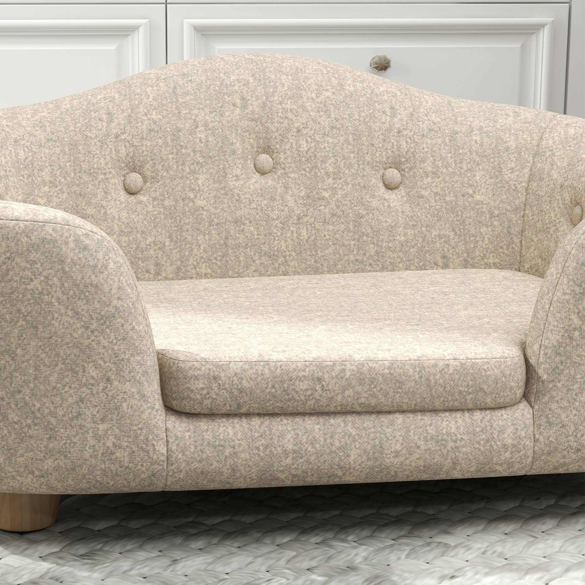Canapé pour chien avec coussin, bois de pin, crème, 70 x 47 x 30 cm - PANGIVO - Image 7
