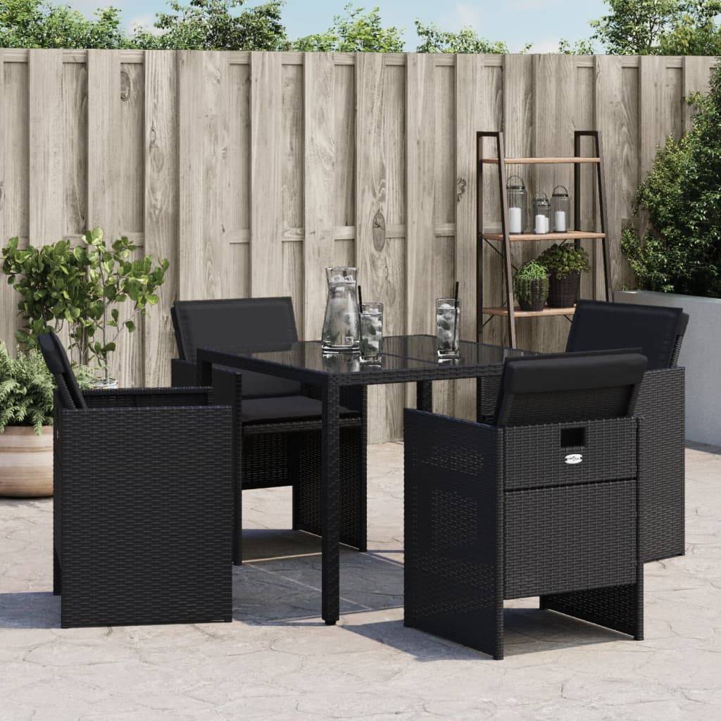 Chaises de jardin lot de 4 avec coussins noir résine tressée 50,5 x 54 x 79 cm - PANGIVO - Image 4