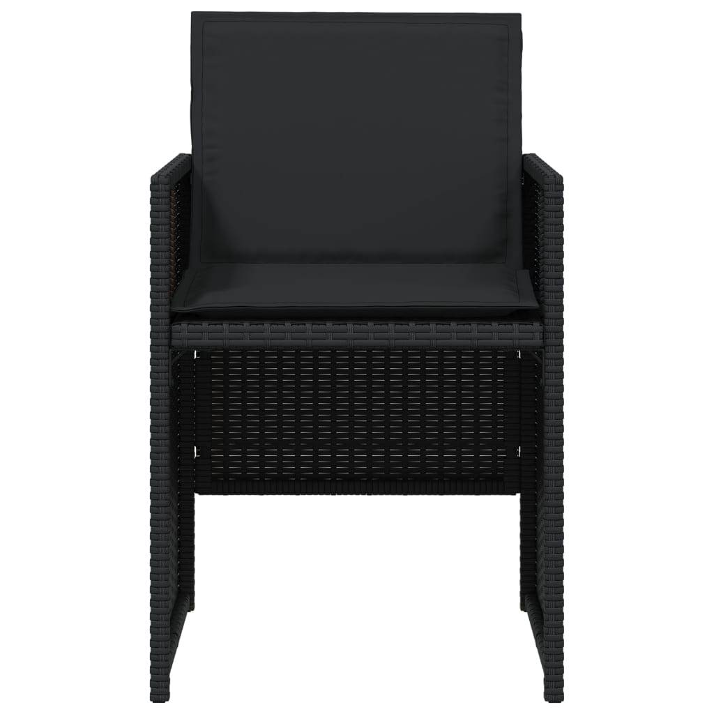 Chaises de jardin lot de 4 avec coussins noir résine tressée 50,5 x 54 x 79 cm - PANGIVO - Image 5