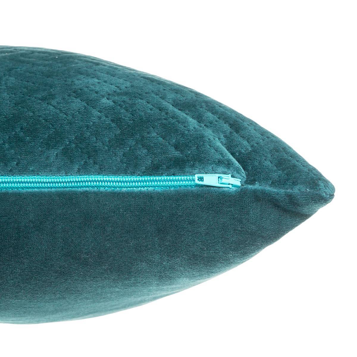 Atmosphera - Coussin "Dolce" velours bleu canard 38x58cm - Atmosphera Créateur d'intérieur - Imagen 3