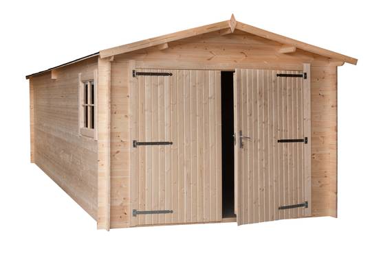 Gartflex - Garage en bois, surface utile 17.42m², 580x340cm, ep 28mm, INT013 / GARTFLEX - Image 1