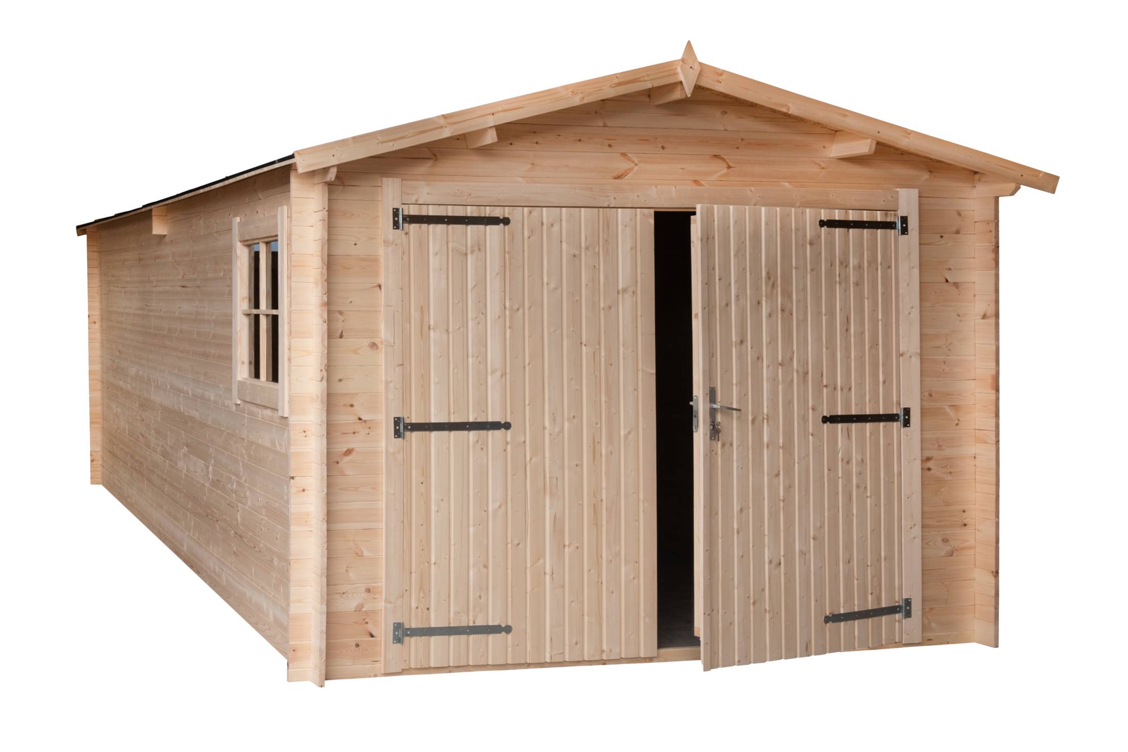 Gartflex - Garage en bois, surface utile 17.42m², 580x340cm, ep 28mm,  INT013 / GARTFLEX - Image 1