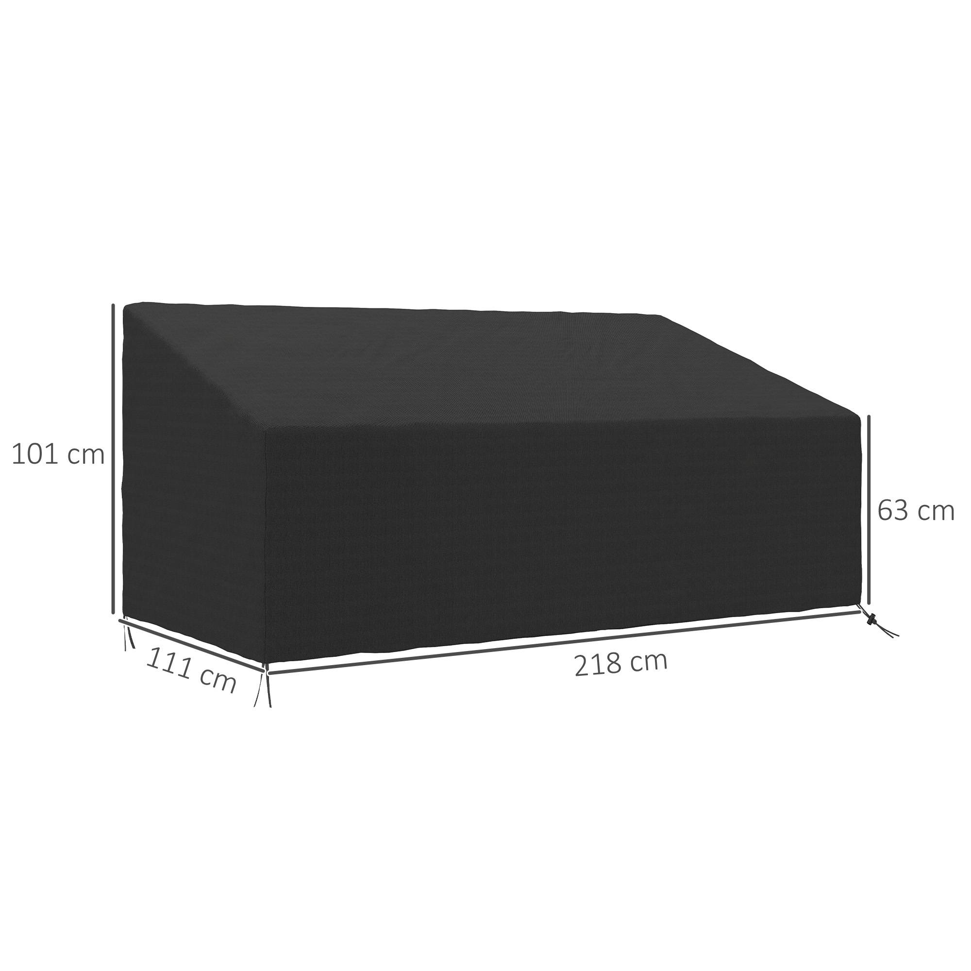 Housse pour banc de jardin 3-4 places Fundamental – Tissu Oxford 600D imperméable – Pour terrasse – 218 x 111 x 63/101 cm - Image 5