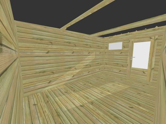 ABRI DE JARDIN bois autoclave 27mm - 3,64x4,34m / 16m2 - Bac acier - Plancher bois - Image 5