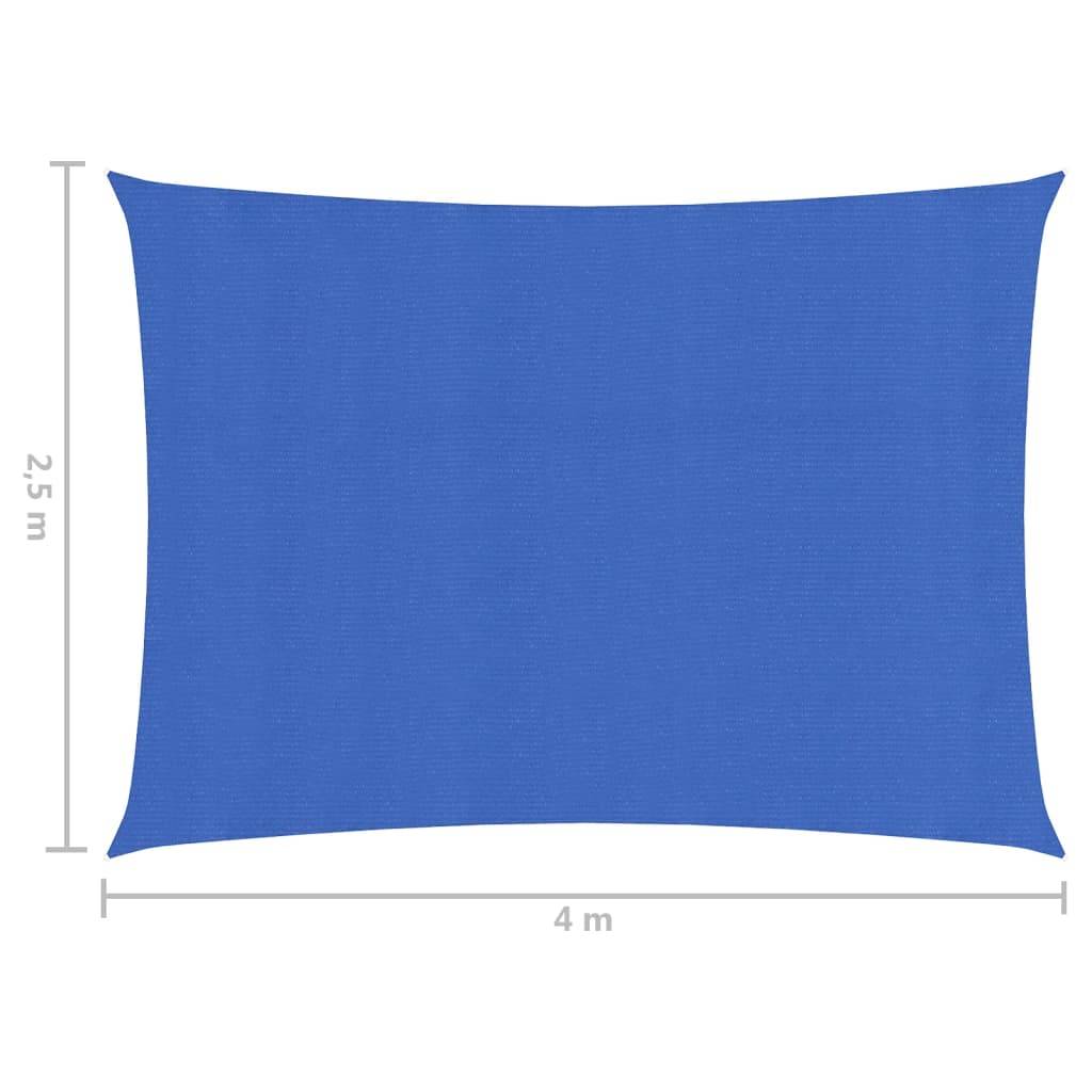 Helloshop26 - Voile toile d'ombrage parasol 160 g/m² PEHD 2,5 x 4 m bleu - Imagen 5