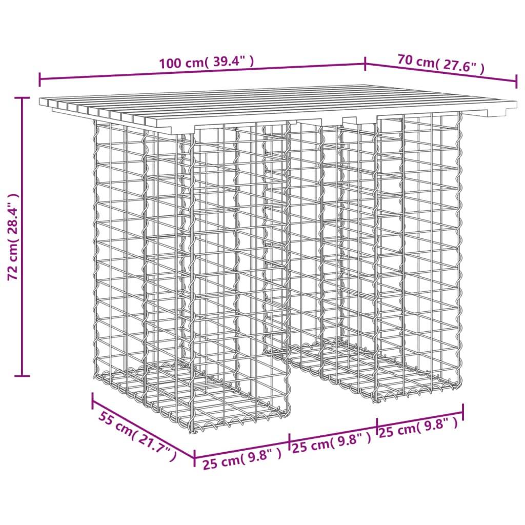 Maison Chic - Banc de jardin - Banc d'extérieur - Banquette design de gabion 100x70x72 cm bois massif de pin-JU13951 - Imagen 7