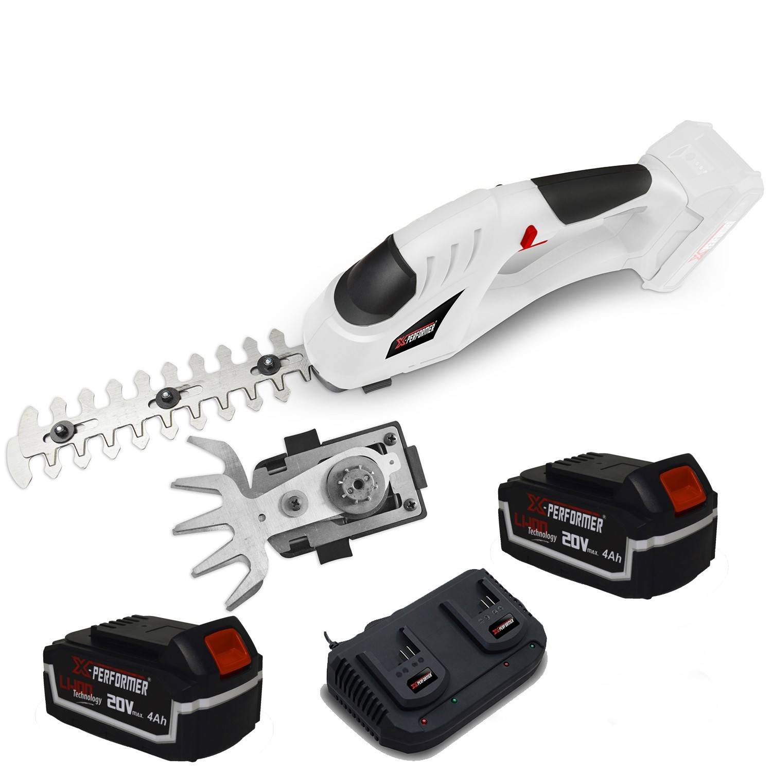 Cisaille de jardin Portative Sculpteur de haies 2 EN 1 20V - Xperformer XPCSTH20LI -2 Batteries 4Ah et  DOUBLE chargeur - Image 1
