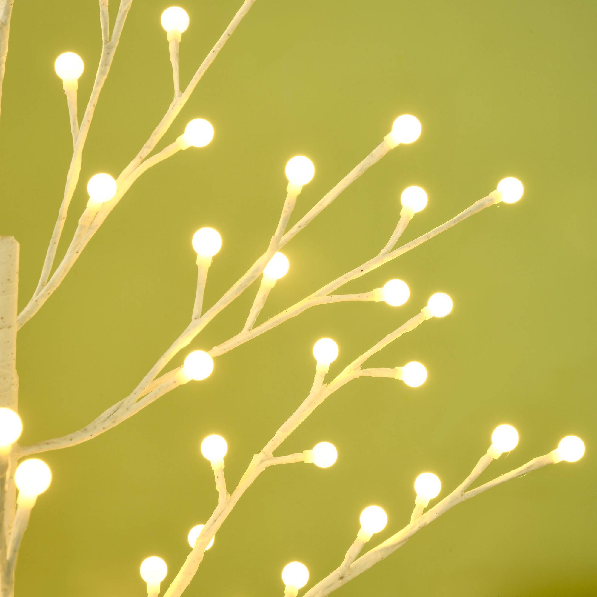 Sans Marque - Arbre artificiel blanc avec 120 lumières LED, étanchéité IP44, luminosité réglable, décoration intérieure, 20 x 20 x 150 cm. - Image 10