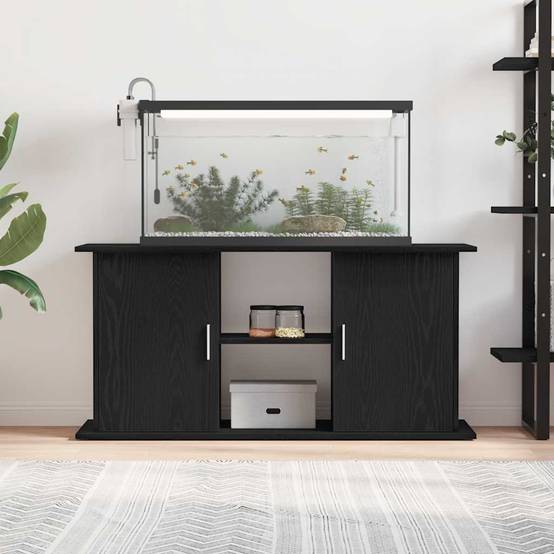 Support pour aquarium Chêne Noir avec Rangement Asymétrique 121x41x58 cm - ComfortXL Outdoor Living - Image 3