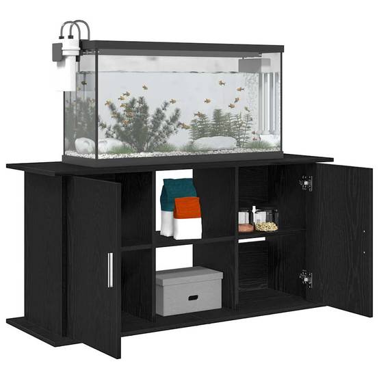 Support pour aquarium Chêne Noir avec Rangement Asymétrique 121x41x58 cm - ComfortXL Outdoor Living - Image 4