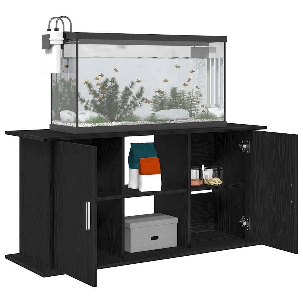 Support pour aquarium Chêne Noir avec Rangement Asymétrique 121x41x58 cm - ComfortXL Outdoor Living - Image 4