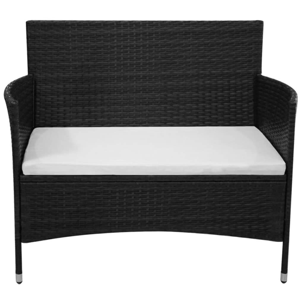 Maison Chic - Banc de jardin - Banc d'extérieur - Banquette 90 cm Résine tressée Noir - Imagen 1