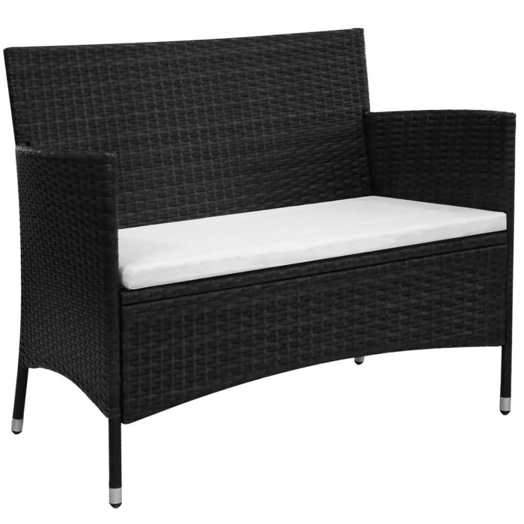 Maison Chic - Banc de jardin - Banc d'extérieur - Banquette 90 cm Résine tressée Noir - Imagen 2