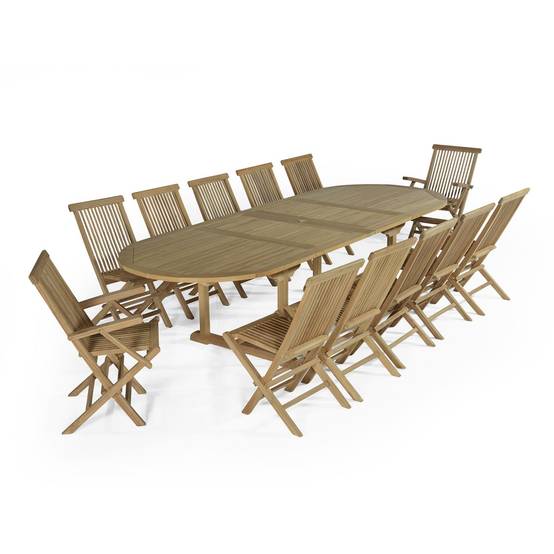 Teck'Attitude - Salon de jardin Miami 12–14 places teck massif extensible – Teck’Attitude - Image 3