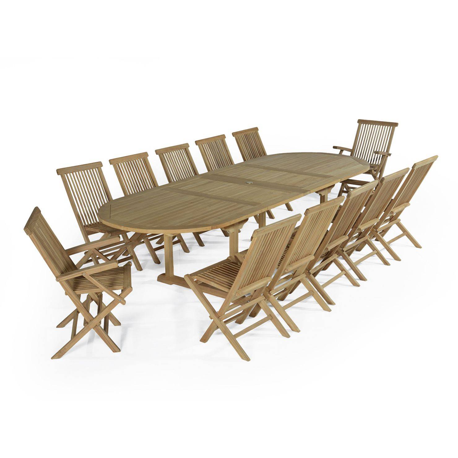 Teck'Attitude - Salon de jardin Miami 12–14 places teck massif extensible – Teck’Attitude - Imagen 3