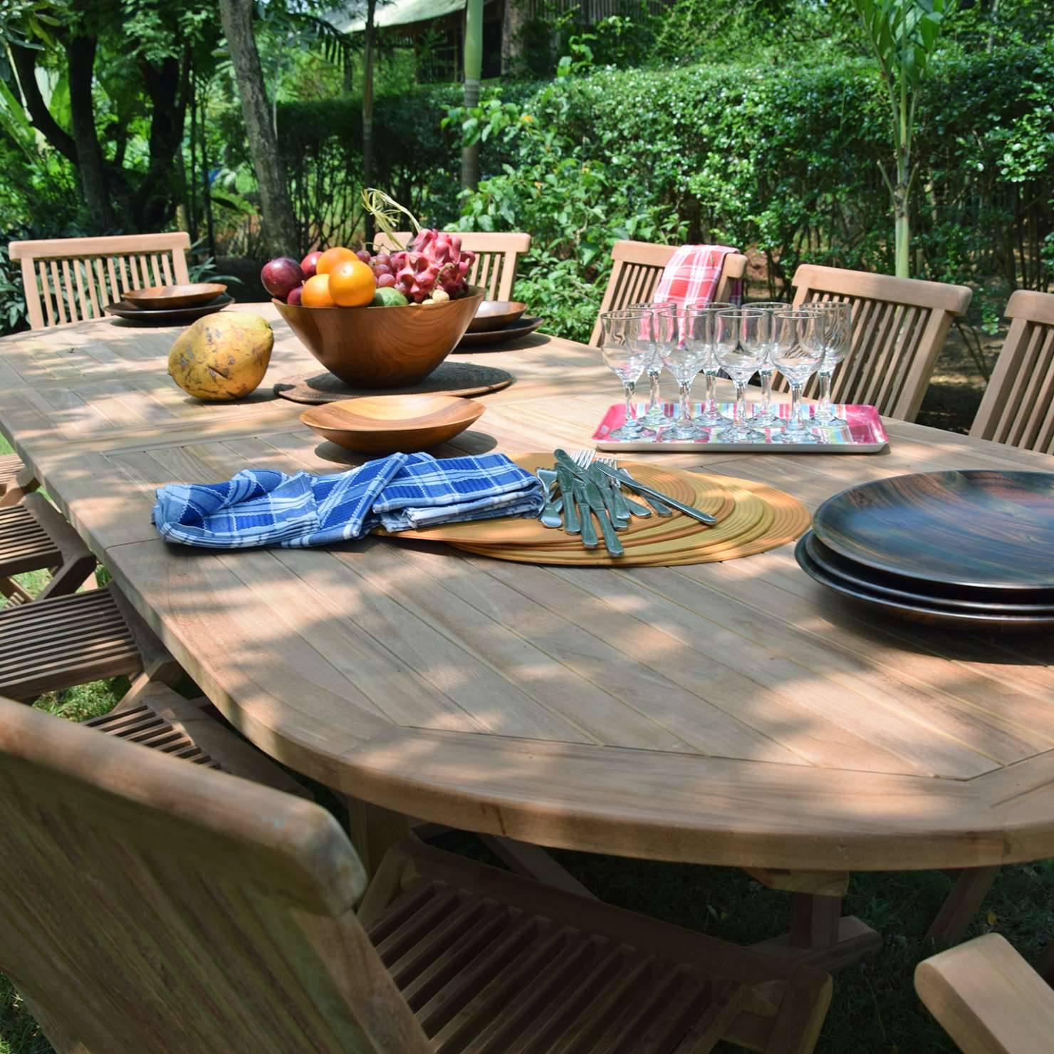 Teck'Attitude - Salon de jardin Miami 12–14 places teck massif extensible – Teck’Attitude - Imagen 4