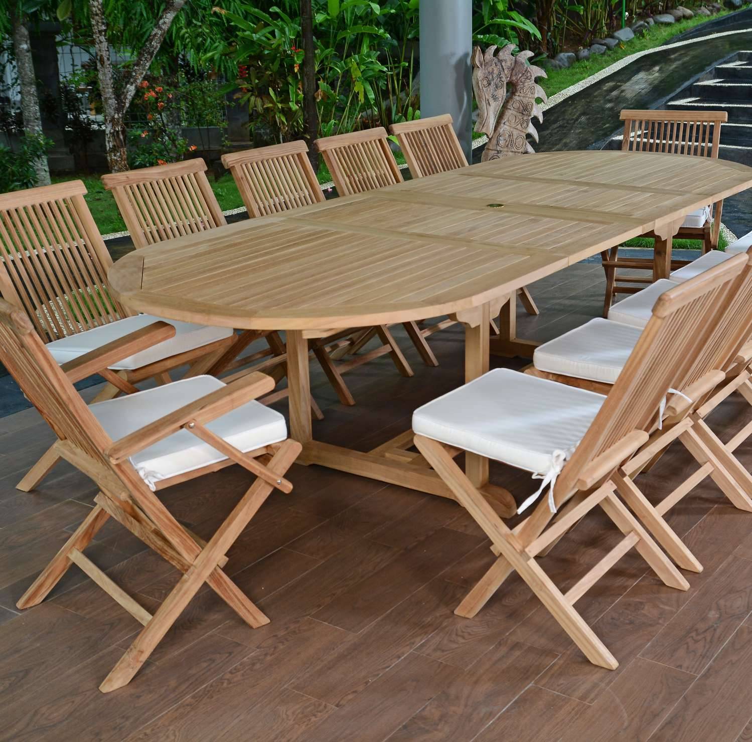 Teck'Attitude - Salon de jardin Miami 12–14 places teck massif extensible – Teck’Attitude - Imagen 1