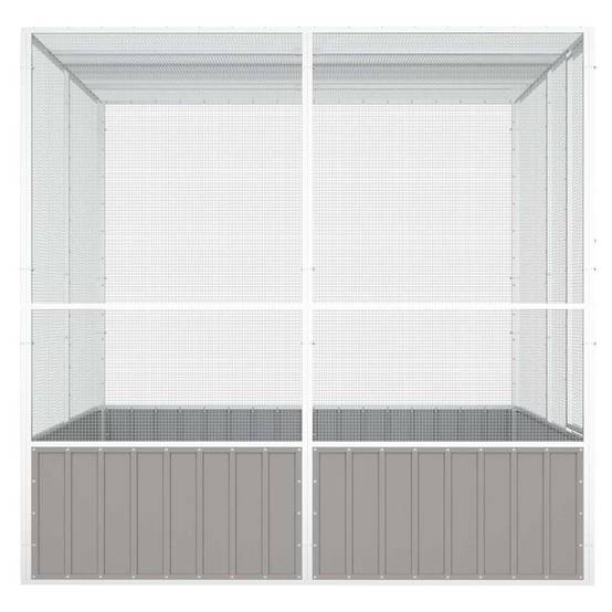 Vidaxl - Cage à oiseaux Gris 213,5x217,5x211,5 cm Acier galvanisé vidaXL 171552 - Image 5