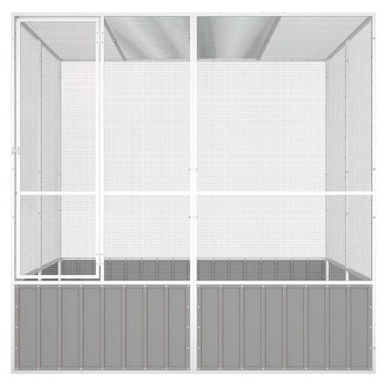 Vidaxl - Cage à oiseaux Gris 213,5x217,5x211,5 cm Acier galvanisé vidaXL 171552 - Image 6