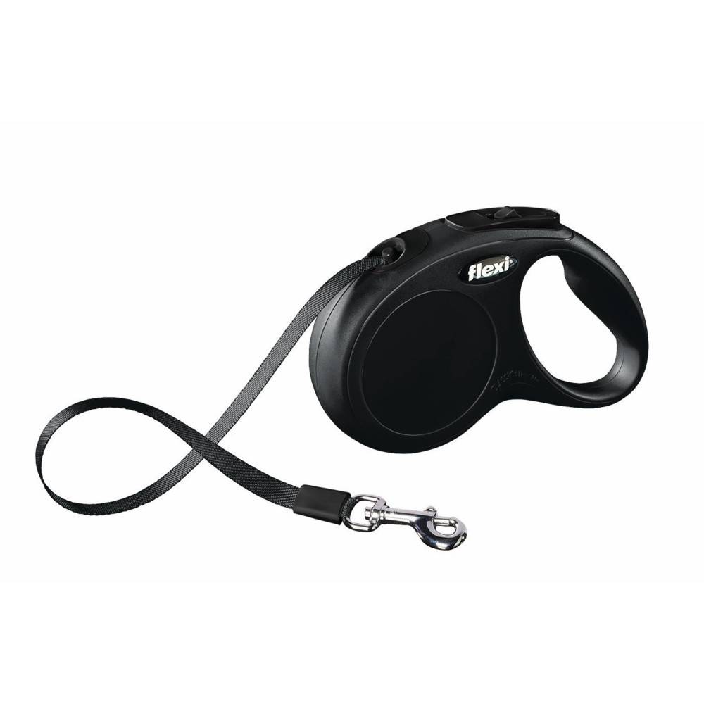 Flexi - Laisse sangle 5 mètres S noir laisse pour chien Max 15 KG