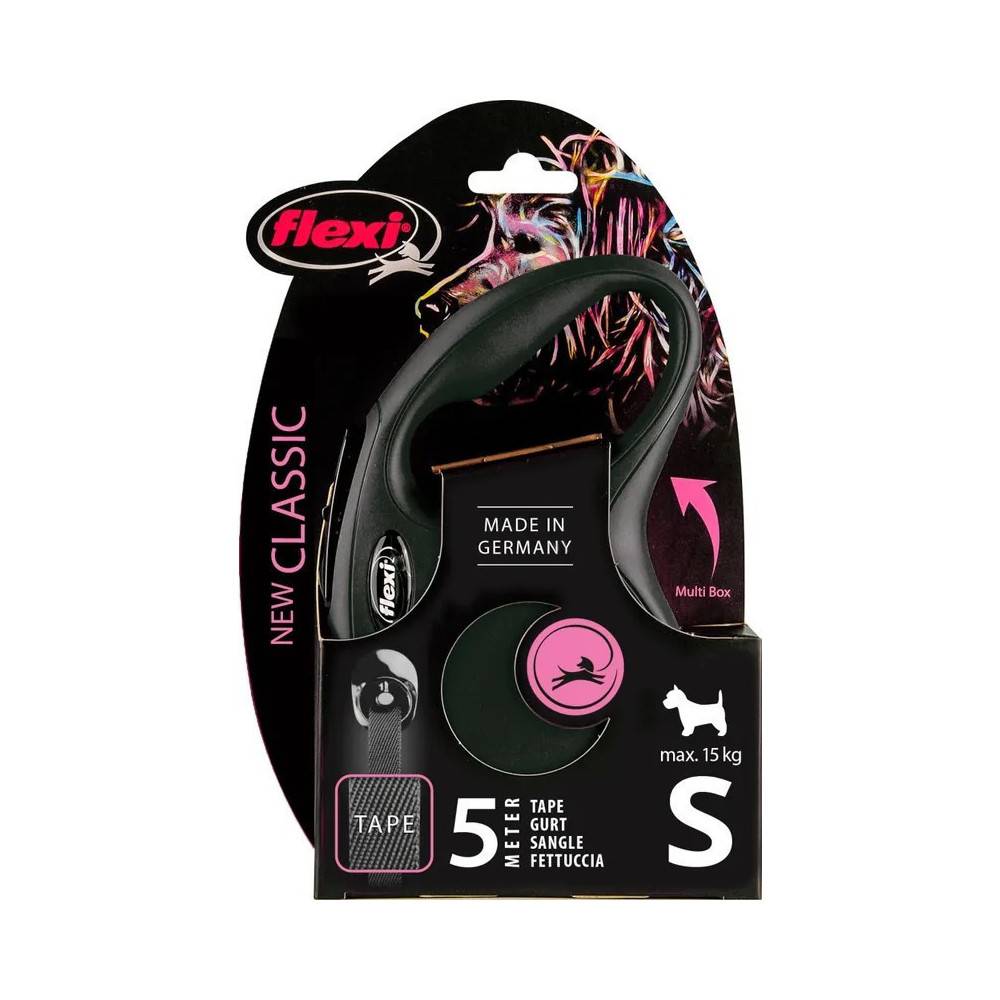 Flexi - Laisse sangle 5 mètres S noir laisse pour chien Max 15 KG - Imagen 3