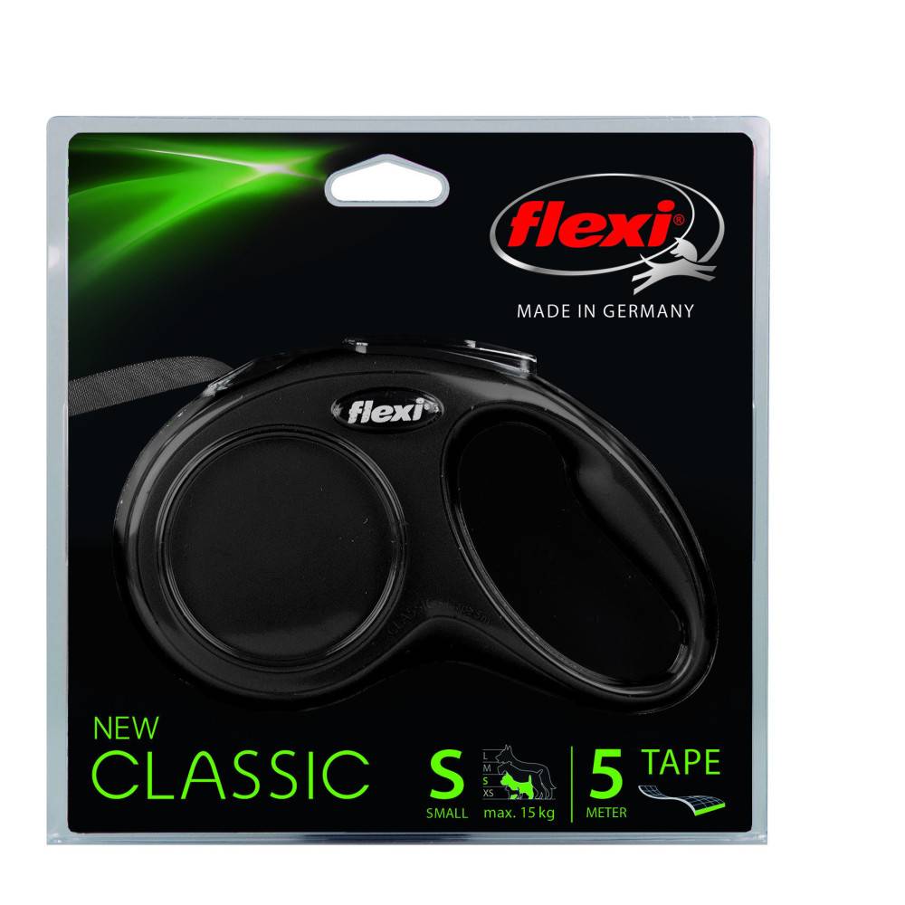 Flexi - Laisse sangle 5 mètres S noir laisse pour chien Max 15 KG - Imagen 2