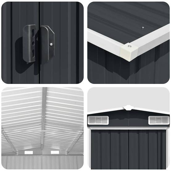 Vidaxl - Abri de jardin 257x392x181 cm Métal Anthracite vidaXL 143346 - Image 4