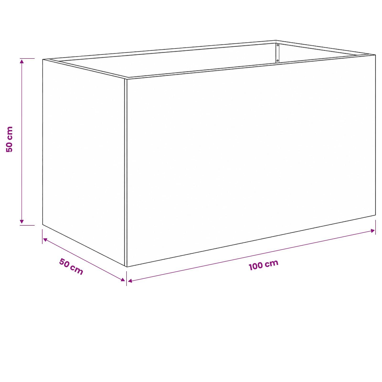 Vidaxl - Cache-pot de jardin 2 pc Vert olive 100 x 50 x 50 cm vidaXL 8005281 - Image 3
