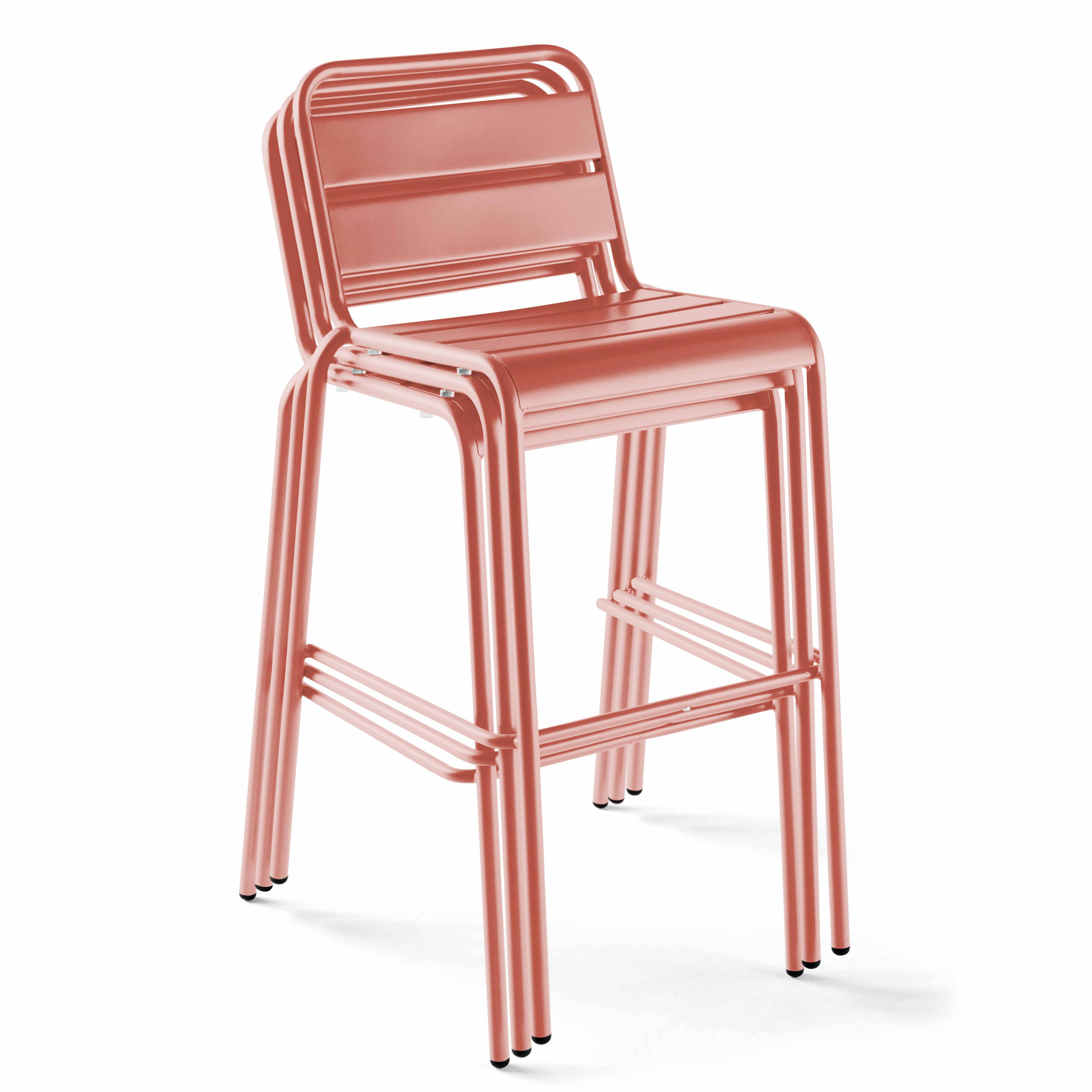 Oviala - Chaise haute de jardin en métal argile Palavas - Oviala - Imagen 3