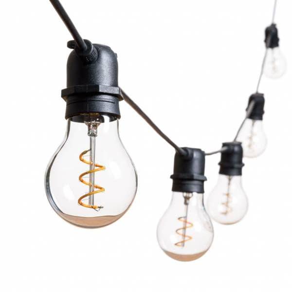 Lotti - Guirlande guinguette vintage extérieur filament spirale blanc chaud basse tension 36V 5M 10 LED extensible Lotti - Imagen 2