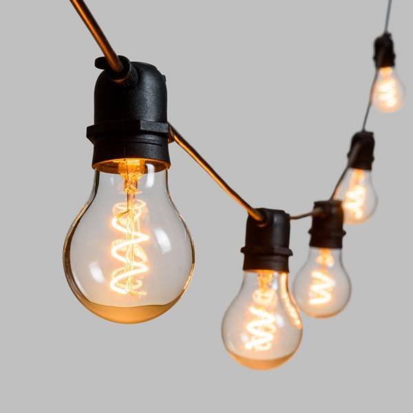 Lotti - Guirlande guinguette vintage extérieur filament spirale blanc chaud basse tension 36V 5M 10 LED extensible Lotti - Imagen 1