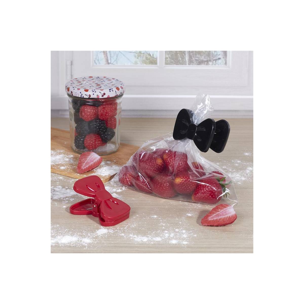 Cook Concept - Lot de 4 Pinces à Sachet "Nœud" 7cm Multicolore - Image 6