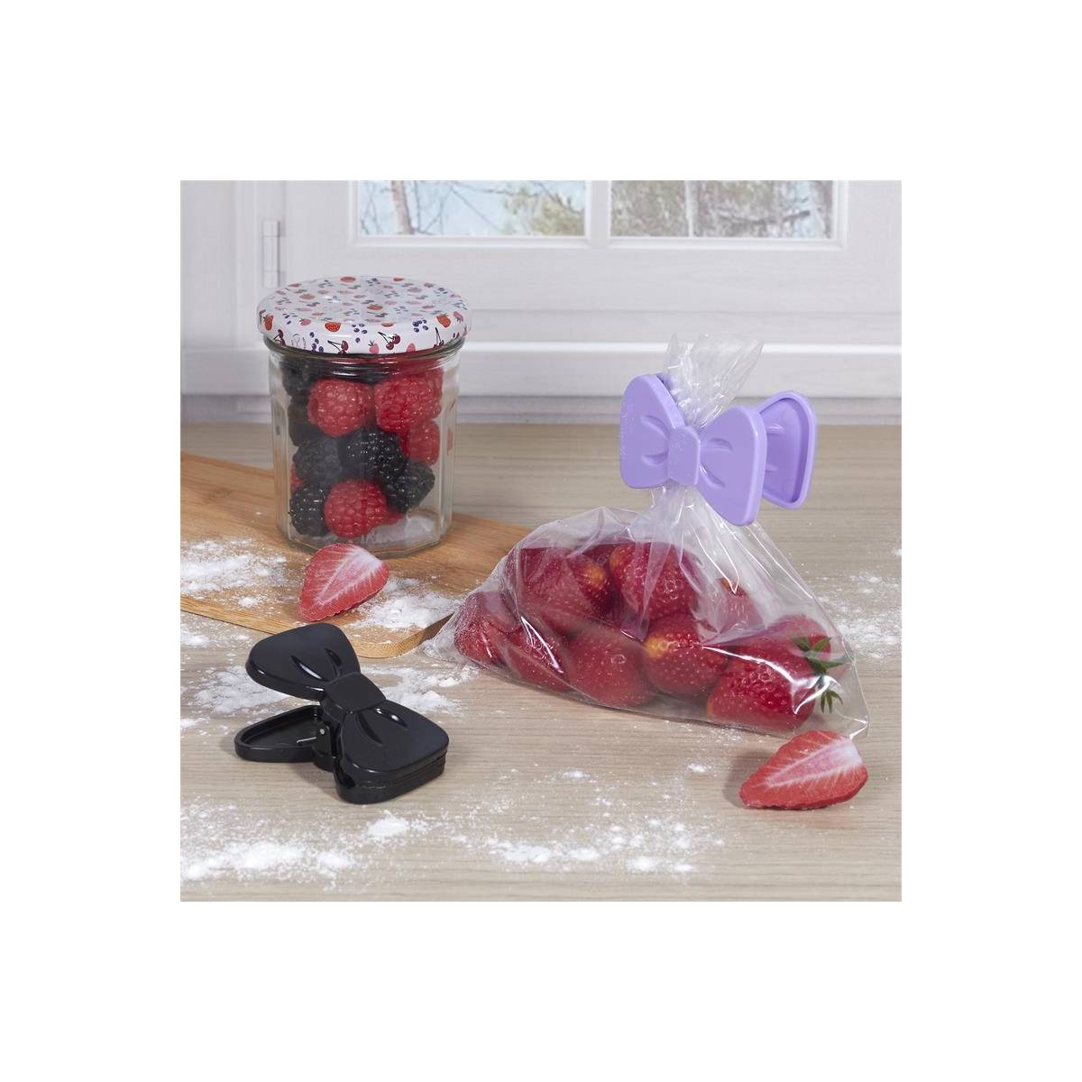 Cook Concept - Lot de 4 Pinces à Sachet "Nœud" 7cm Multicolore - Image 7