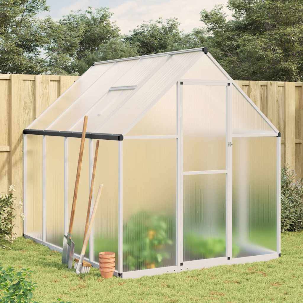 PANGIVO - Serre aluminium et polycarbonate argenté 224 x 169 x 195 cm - PANGIVO - Image 1