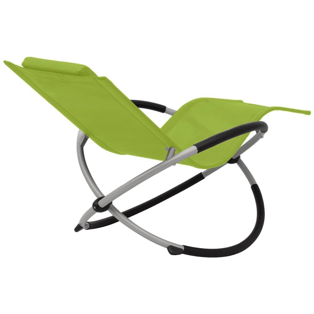 Helloshop26 - Transat chaise longue bain de soleil lit de jardin terrasse meuble d'extérieur géométrique d'extérieur acier vert - Imagen 4