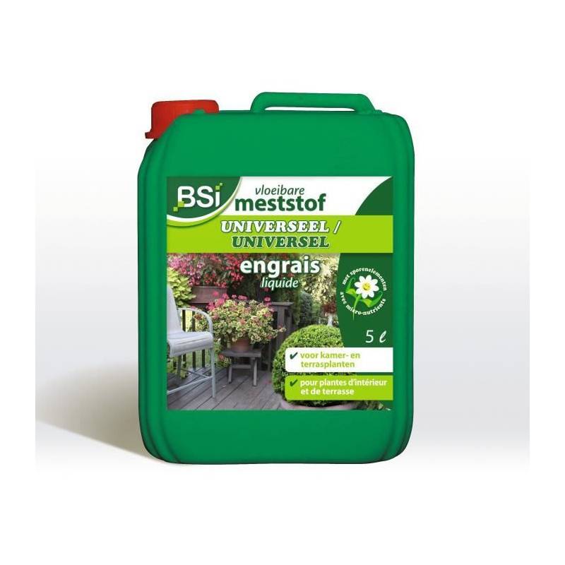 BSI - Bsi - Engrais Universel - Pour Plantes D'intérieur Et D'extérieur - Avec Oligo-éléments - Santé Et Floraison - 5l - Uab