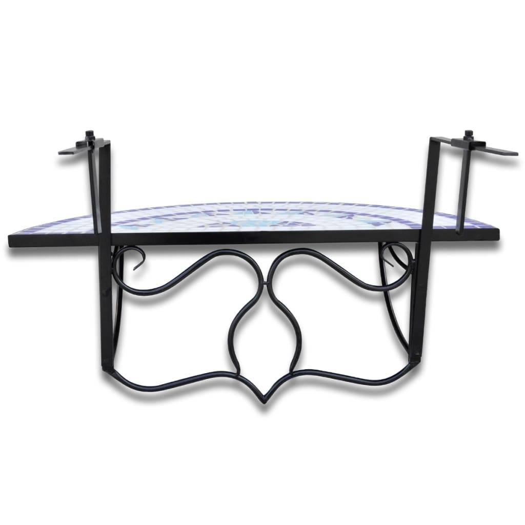 Vidaxl - Table suspendue de balcon Bleu et blanc Mosaïque vidaXL 41124 - Imagen 5