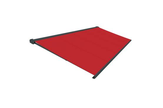 Ombrazur - Store banne Coffre intégral PROTECT 2 SMART Gris Anthracite 4,05x3,50m Motorisé à télécommande + Capteur Vent - Toile Rouge - Image 5