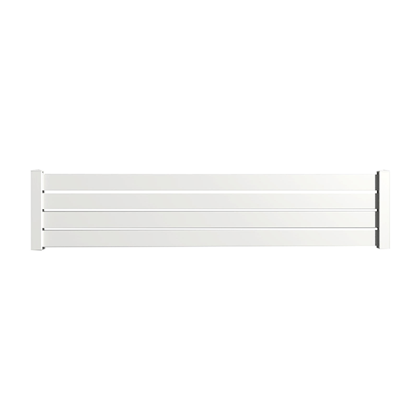 Portail Packit - Clôture alu 4 lames modèle ajouré en kit dim. L.2107mm (poteaux compris) X H.455mm  Blanc RAL 9010