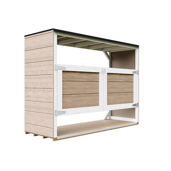 Timbela - Abri de jardin pour poubelles, Cache poubelle extérieur 1,62 m² / 3x240L - Timbela M982A-TERRA BROWN - Image 2