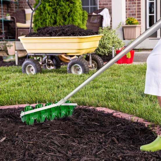Aérateur Gazon Rouleau Acier Manuel 30 Pics Aération Sol 45cm Jardin - ComfortXL Outdoor Living - Image 8