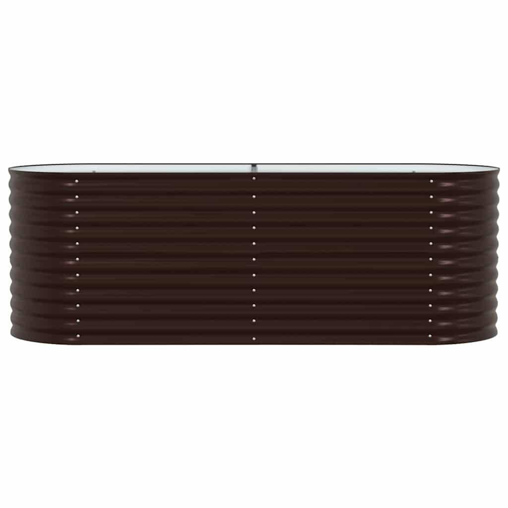 Carré Potager Surélevé en Acier Marron 240x80x81cm, Jardinière Haute Rectangulaire pour Extérieur – ComfortXL Outdoor Living - Image 5