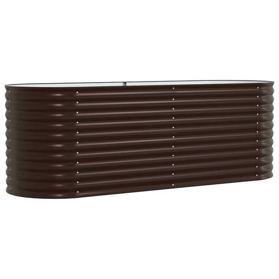 Carré Potager Surélevé en Acier Marron 240x80x81cm, Jardinière Haute Rectangulaire pour Extérieur – ComfortXL Outdoor Living - Image 2