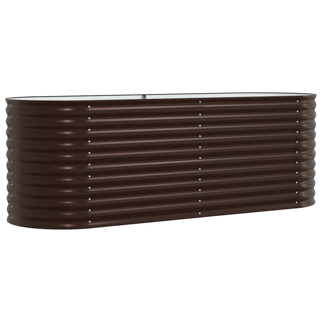 Carré Potager Surélevé en Acier Marron 240x80x81cm, Jardinière Haute Rectangulaire pour Extérieur – ComfortXL Outdoor Living - Image 2