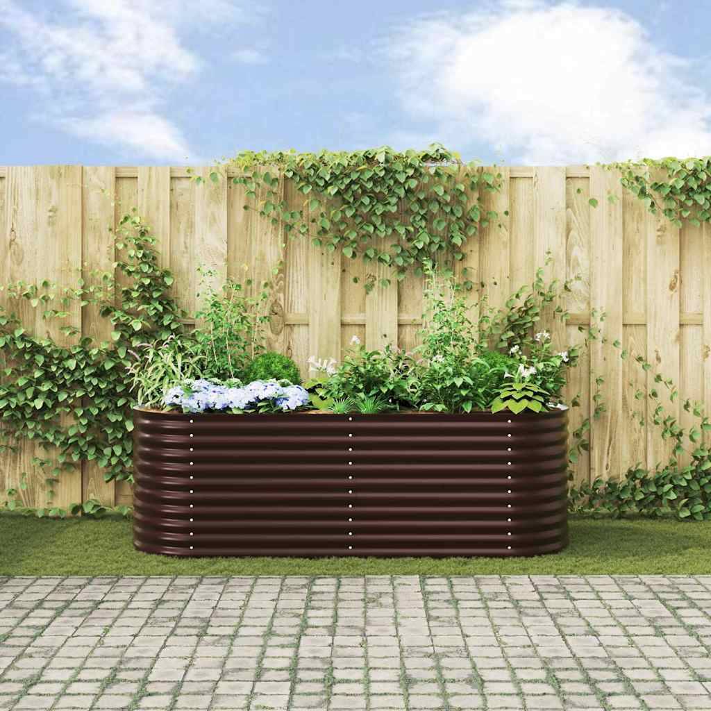 Carré Potager Surélevé en Acier Marron 240x80x81cm, Jardinière Haute Rectangulaire pour Extérieur – ComfortXL Outdoor Living - Image 4