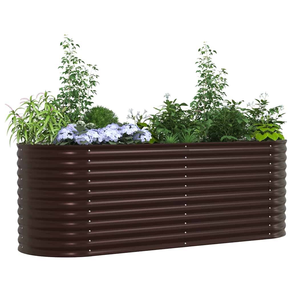 Carré Potager Surélevé en Acier Marron 240x80x81cm, Jardinière Haute Rectangulaire pour Extérieur – ComfortXL Outdoor Living - Image 3
