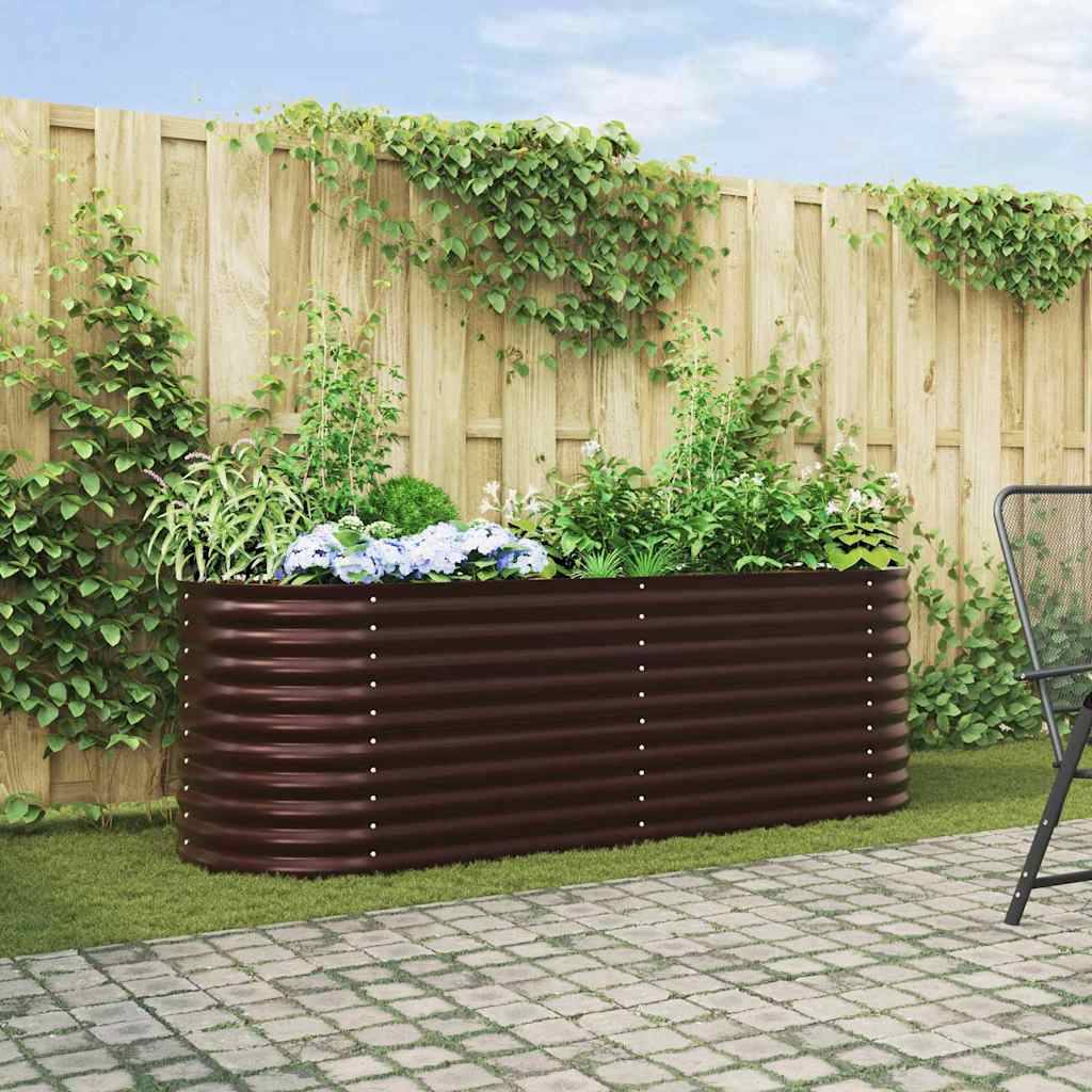 Carré Potager Surélevé en Acier Marron 240x80x81cm, Jardinière Haute Rectangulaire pour Extérieur – ComfortXL Outdoor Living - Image 1